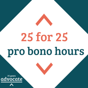 25 for 25 pro bono hours