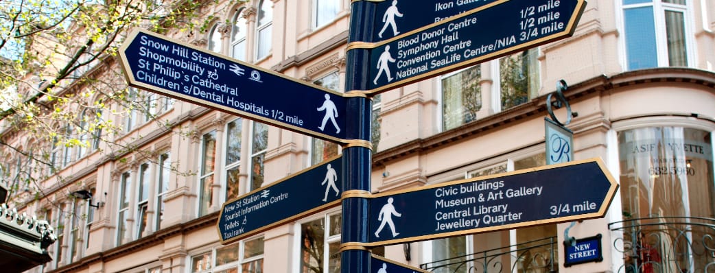 Signposts in Birmingham