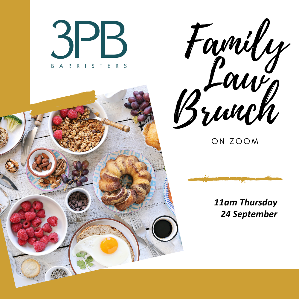3PB Family Law Brunch - 24 September 11am on Zoom 1 3PB Family Law Brunch on 24 September 2026