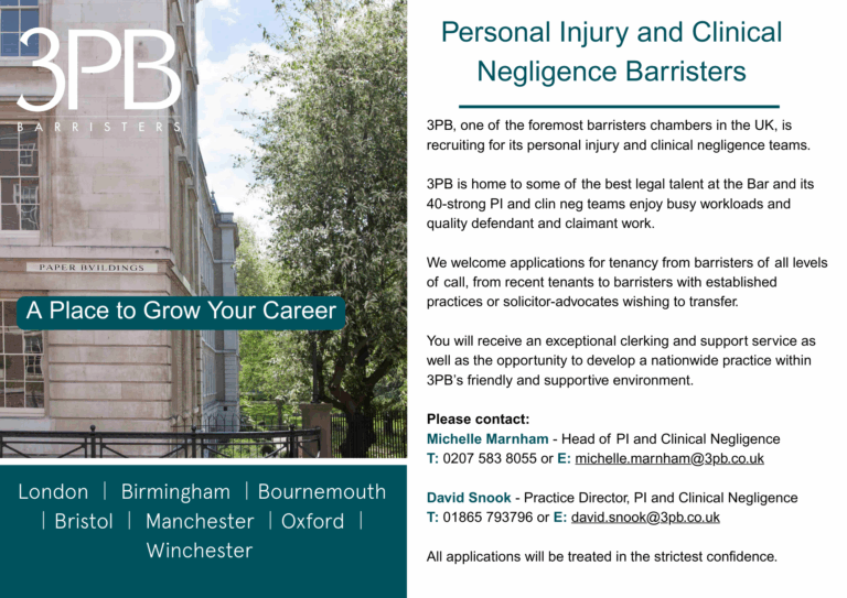 3PB Barristers Seeks To Recruit Junior Barristers To Join Its Busy And ...