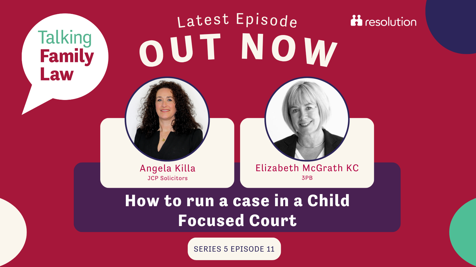 Elizabeth McGrath KC appears as guest on Talking Family Law – the Resolution Podcast 1 TFL S5E11 1