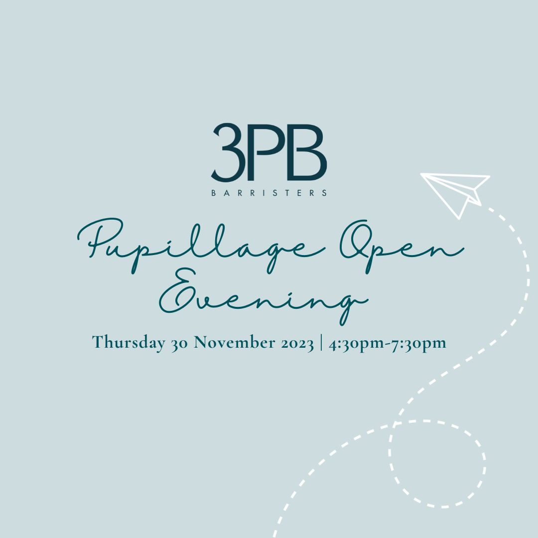 3PB's 2023 pupillage open evening 1 pupillage open evening 2023 website banner